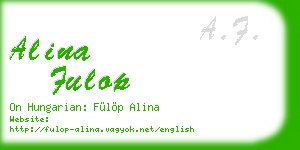 alina fulop business card